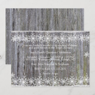 Winter Snow Wood Christmas Party Invitation