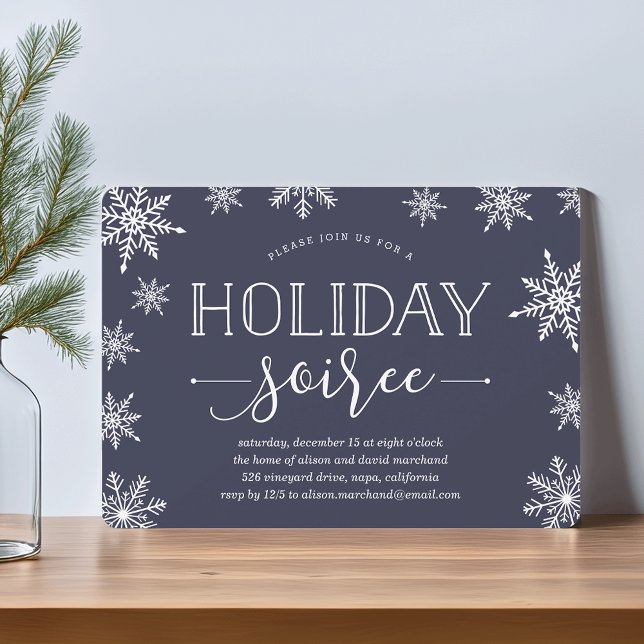 Winter Snowfall Holiday Soiree Invitation (Creator Uploaded)