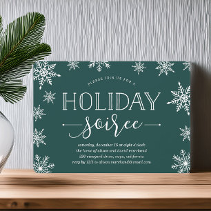 Winter Snowfall Holiday Soiree Party Invitation