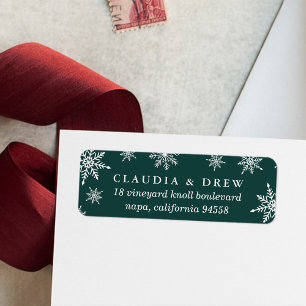 Winter Snowfall Return Address Label   Forest