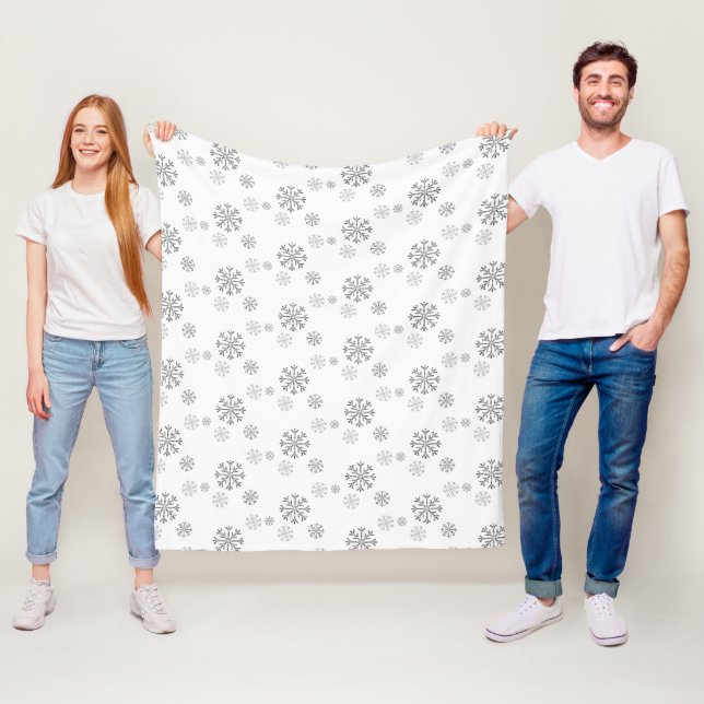 Winter Snowfall White  Fleece Blanket (In Situ)