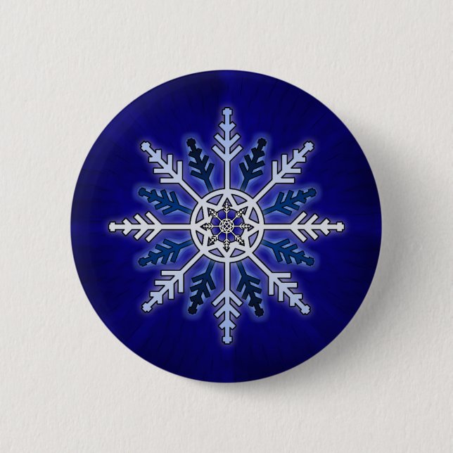 Winter Snowflake 6 Cm Round Badge (Front)