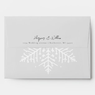 Winter snowflake address wedding envelope