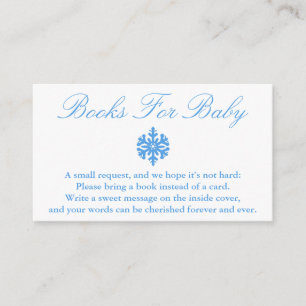 Winter Snowflake Baby Shower Books For Baby Card