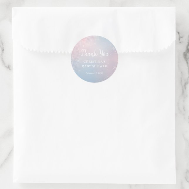 Winter Snowflake Baby Shower Classic Round Sticker (Bag)