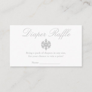 Winter Snowflake Baby Shower Diaper Raffle Card