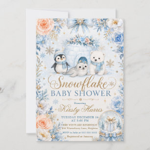 Winter Snowflake Baby Shower Invitation