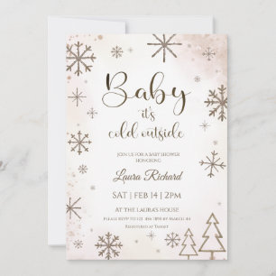 Winter snowflake baby shower invitation