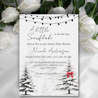 Winter Snowflake Baby Shower Invitation