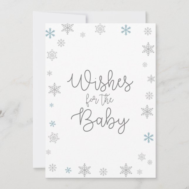Winter Snowflake Baby Shower Sign Size 5x7" Invitation (Front)