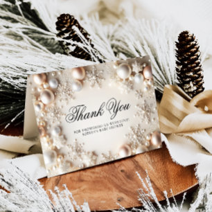 Winter Snowflake Baby Shower Thank You Card