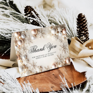 Winter Snowflake Baby Shower Thank You Card
