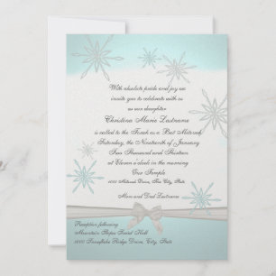 Winter Snowflake Bat Mitzvah Invitation