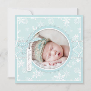 Winter Snowflake Birth Announcement Photo Card