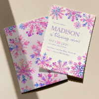 Winter Snowflake Birthday Invitation