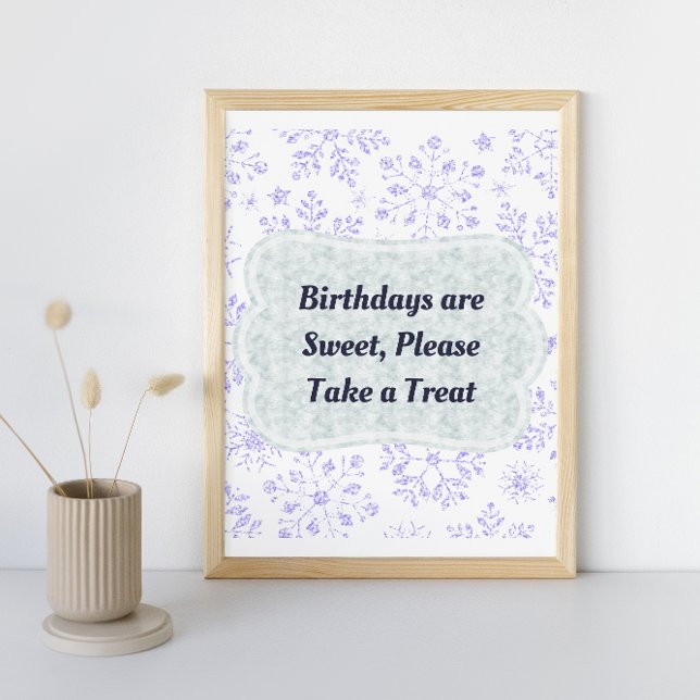 Winter Snowflake Birthday Party Sign (Creator Uploaded)