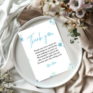 Winter Snowflake Birthday Thank You Card