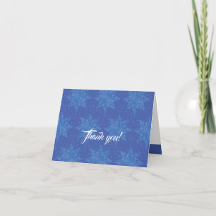 Winter Snowflake Blue Customised Note Card
