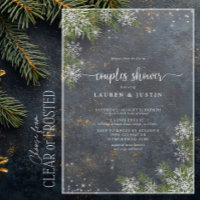 Winter Snowflake Blue Plaid Couples Bridal Shower
