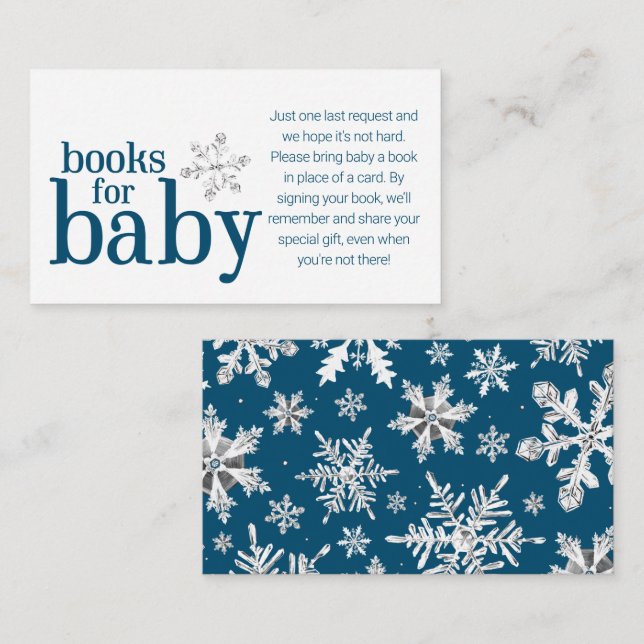 Winter Snowflake Books for Baby Card (Front/Back)