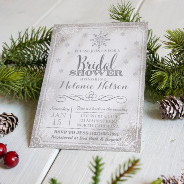 Winter Snowflake Bridal Shower Invitation (Creator Uploaded)
