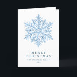 Winter snowflake Christmas Holiday Card<br><div class="desc">A classic Christmas card featuring hand painted snowflake.</div>