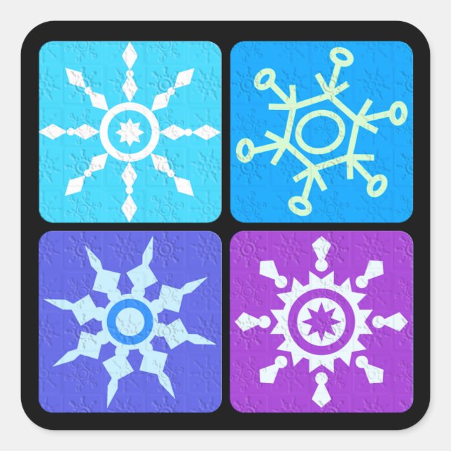 Winter Snowflake Collage Square Sticker (Front)