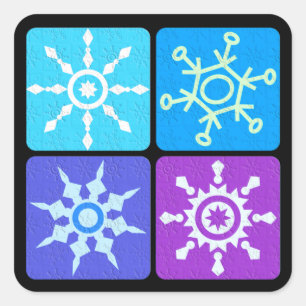 Winter Snowflake Collage Square Sticker