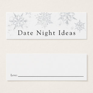 Winter Snowflake Date Night Bridal Shower Card