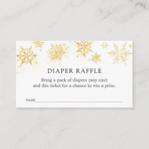 Winter Snowflake Diaper Raffle Ticket Enclosure Ca Card