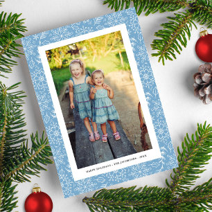 Winter Snowflake Doodles, Photo Collage, Happy  Holiday Card