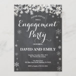Winter Snowflake Engagement Party Invitation<br><div class="desc">Winter Snowflake Engagement Party Invitation with Chalkboard Background. Christmas Holiday. White Snowflake. For further customisation,  please click the "Customise it" button and use our design tool to modify this template.</div>