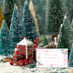 Winter Snowflake Floral Diaper Raffle Baby Shower  Enclosure Card