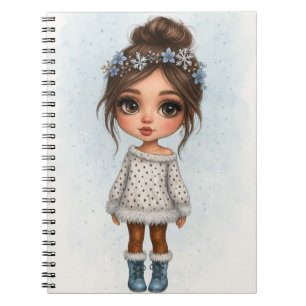 Winter Snowflake Girl Notebook 