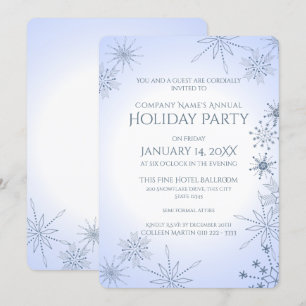 Winter Snowflake Holiday Party Invitation