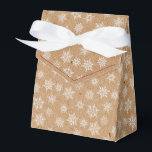 Winter Snowflake Kraft Printed Holiday Favour Box<br><div class="desc">Kraft printed favour box with ribbon bow. Box is emblazoned with white and grey snowflakes of varying sizes. Perfect for party take-aways, host gifts, baked goods, and more. Design printed with a faux (simulated) Kraft pattern. Design is available in a curated collection of modern holiday colours. Contact us for any...</div>