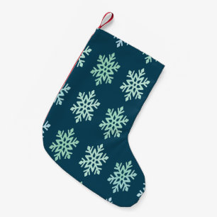 Winter Snowflake Magic Cozy Elegant Small Christmas Stocking