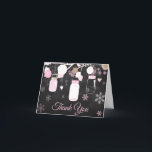 Winter Snowflake Mason Jar Pink Chalkboard Thank You Card<br><div class="desc">Winter Snowflake Mason Jar Pink Chalkboard Thank You card</div>