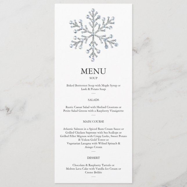 Winter Snowflake Menu 2 (Front)