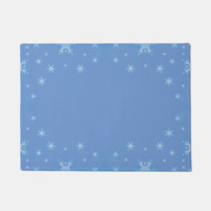 Winter Snowflake on Dusky Blue All-Over Print Gift Doormat