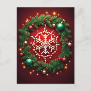 🎄 Winter Snowflake Ornament Magic ❄️ Festive Postcard