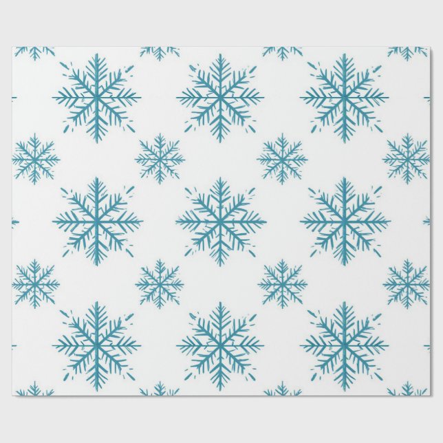 ❄️ Winter Snowflake Pattern Wrap Christmas Gifts Wrapping Paper (Flat)