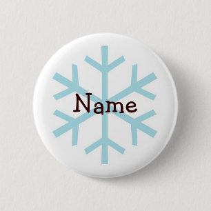 Winter Snowflake Personalised Gifts 6 Cm Round Badge