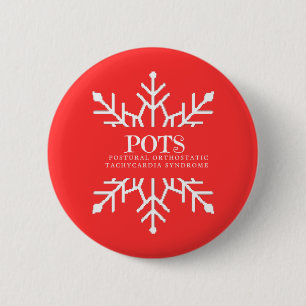 Winter Snowflake Pots  6 Cm Round Badge