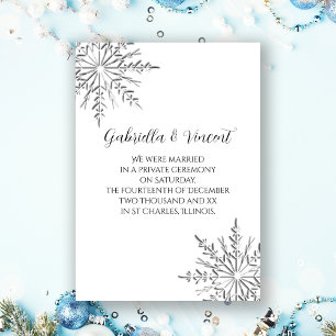 Winter Snowflake Private Marriage / Elopement Holiday Card