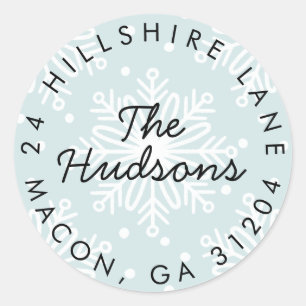 Winter Snowflake Return Address Label