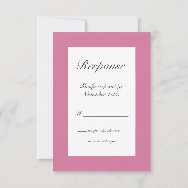 Winter Snowflake RSVP in pink Card (Front)
