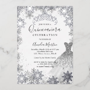 Winter Snowflake Silver Quinceanera 
