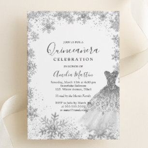 Winter Snowflake Silver Quinceanera 