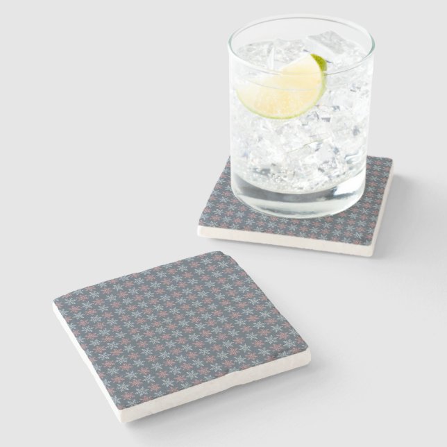 Winter Snowflake Stone Coaster (Side)